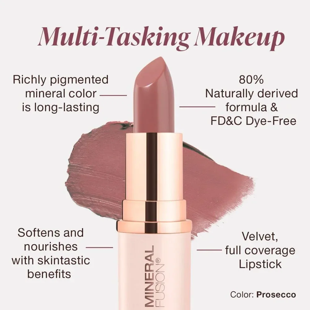 Mineral Fusion Long-Lasting Lipstick With Avocado Oil Cocoa Seed Butter